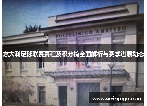 意大利足球联赛赛程及积分榜全面解析与赛季进展动态