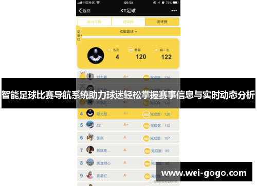智能足球比赛导航系统助力球迷轻松掌握赛事信息与实时动态分析